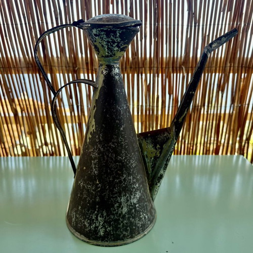 Vintage oil container used, decorative item
