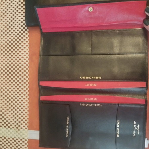 Large black travel wallets, set of 3
