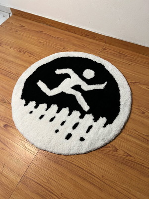 Lex decorative rug new handmade 70 cm diameter