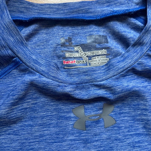 Under Armour Compression Heatgear blue fitted shirt like new