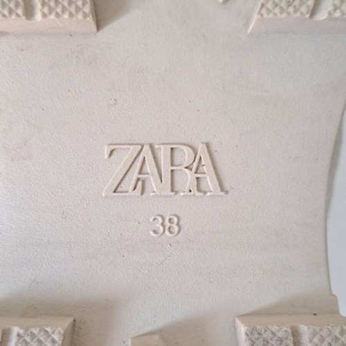 Zara leather boots used, size 38, beige