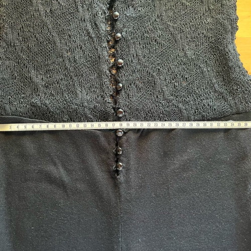 Knitted black salopette with buttons, size S, like new
