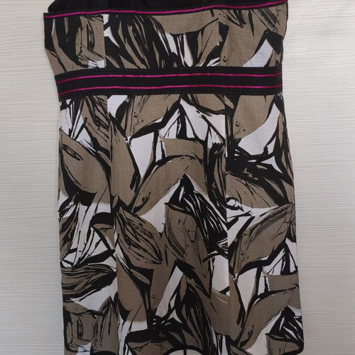Raxevsky summer dress XL with floral tropical print and fuchsia details like new