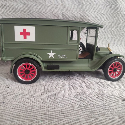 White Army Ambulance 1920 metal miniature used