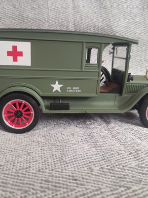 White Army Ambulance 1920 metal miniature used