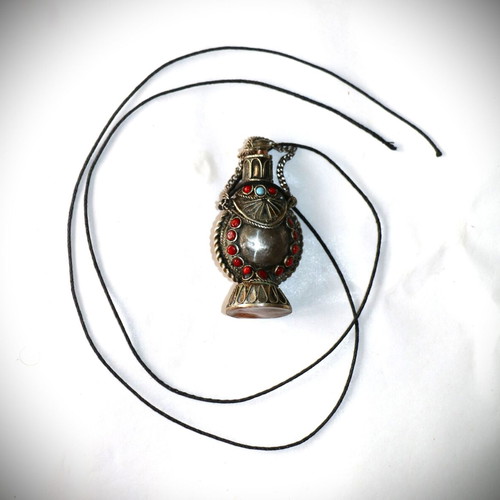 Tibetan Flask Pendant new with semi-precious stones