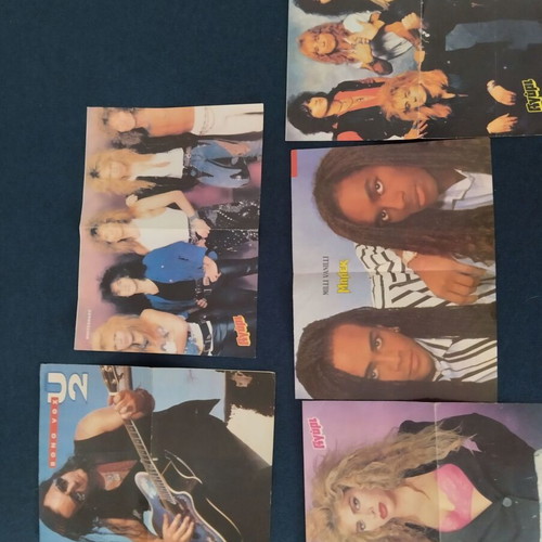 Posters of foreign singers and singers used, pack of 11 from Agori Blek, 80s