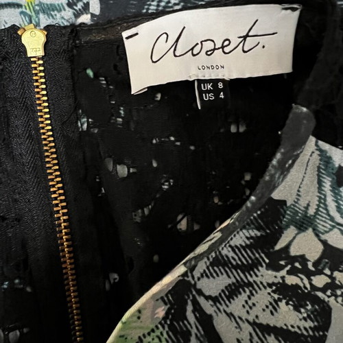 Closet London dress like new with black lace detail