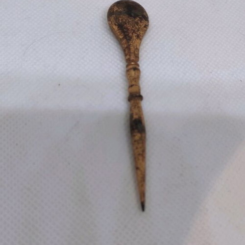 Antique gilded sewing awl used, 19th century
