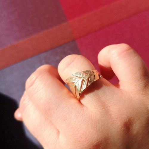 Leaf ring stainless steel new, rose gold color