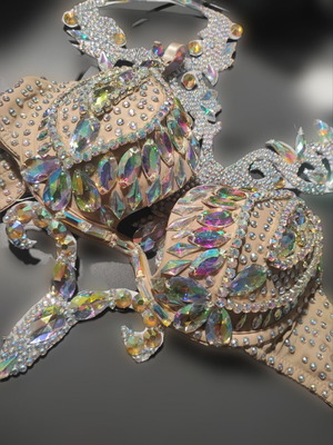 Belly dance bra και belt πολύχρωμα, κατόπιν παραγγελίας