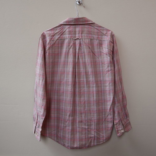 Men's pink checkered shirt used, size L, Glou sport