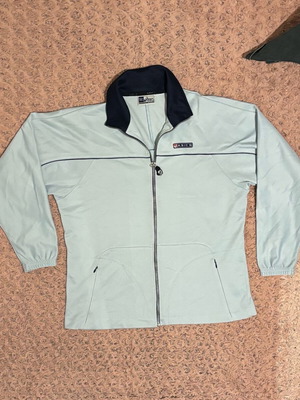 Asics sports jacket like new, size L-XL, black and turquoise