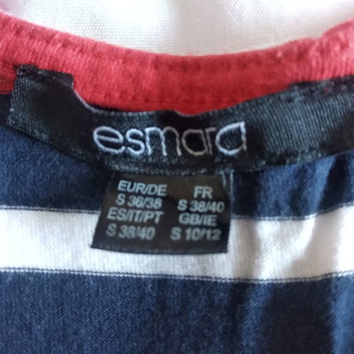 Esmara striped dress like new, size S, blue and red