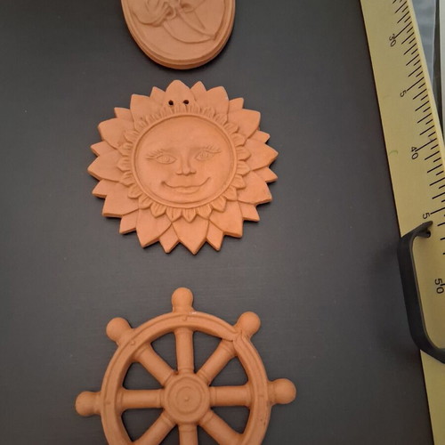 Clay wall decoration, terracotta color, pack