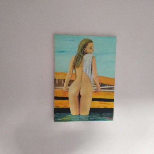 Γυμνό λάδι σε τελάρο Μπουρατζής 70x60cm, περίπου 2000