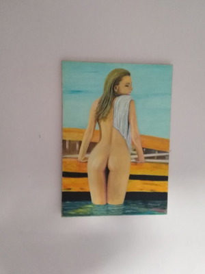Γυμνό λάδι σε τελάρο Μπουρατζής 70x60cm, περίπου 2000