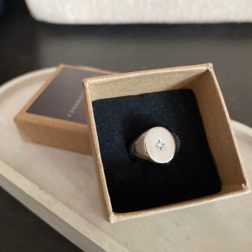 Steel ring new, size 19mm, silver color