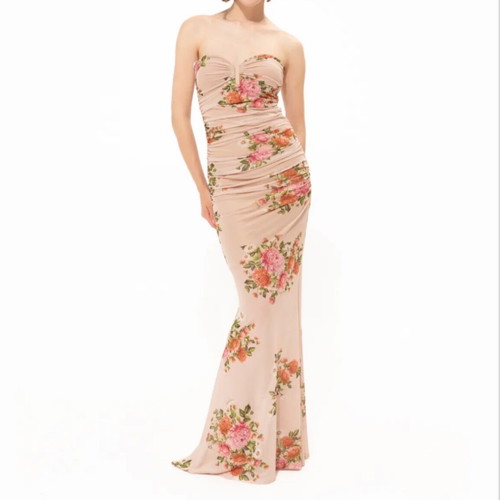 Vassia Kostara Pink Romance Maxi Dress New