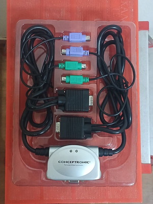 Conceptronic KVM switch για 2 υπολογιστές με VGA και PS/2