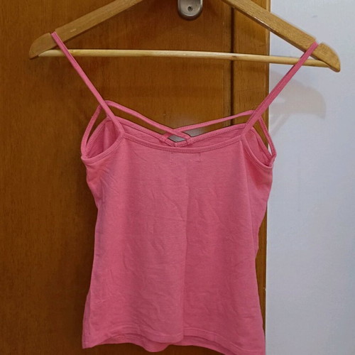 Bershka pink top like new with straps and crisscross laces