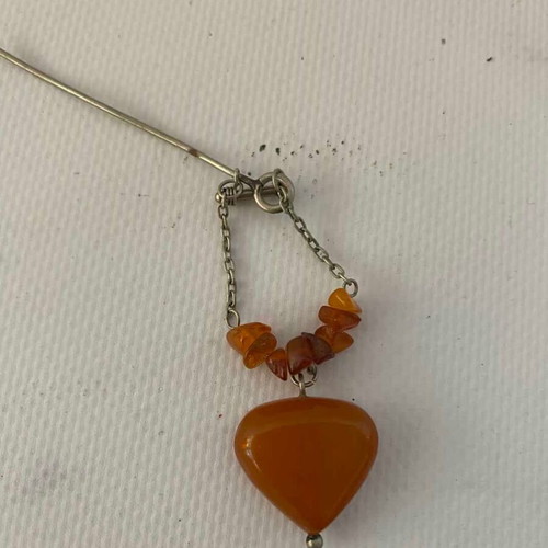 Vintage Baltic amber pin used