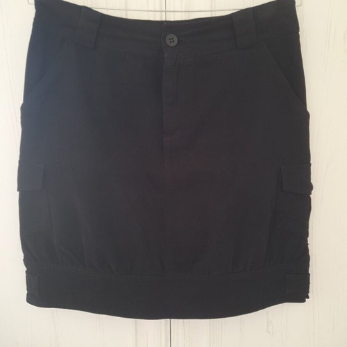 Corduroy skirt black, like new, adjustable hem
