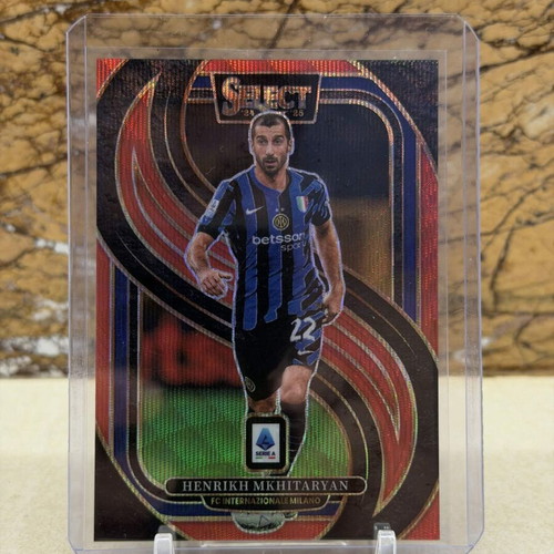 2024-25 Panini Select Serie A Soccer Henrikh Mkhitaryan Mezzanine Red Wave Prizm card new