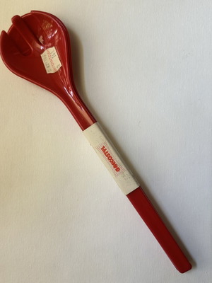 Grecostyl vintage salad serving set (80s), deadstock, red