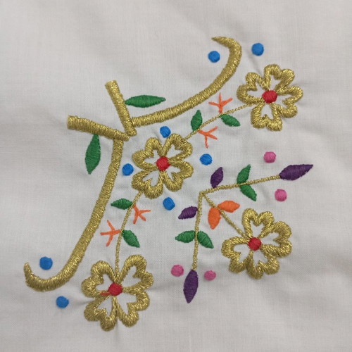 Table runner like new, white with embroidered flowers 44x44