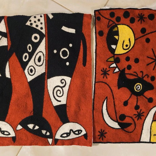 Decorative pillows used, set of 2 pieces 40-42 cm