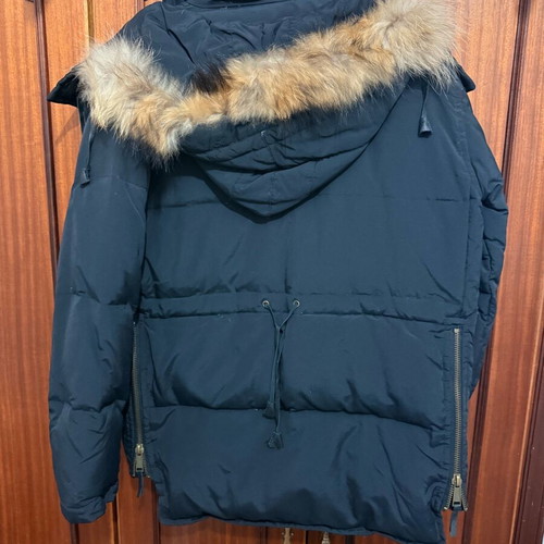 Dsquared2 Black Down Puffer Parka Jacket Fur Hood Men’s Large Like New