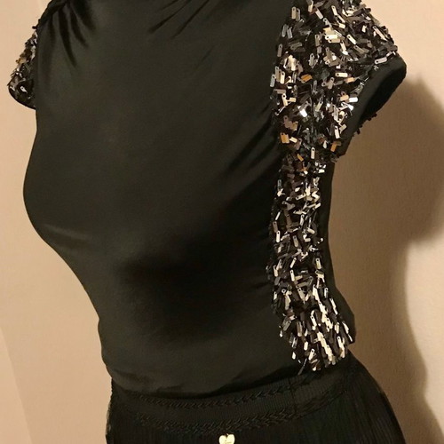 Rossodisera short-sleeve blouse used, black, size S