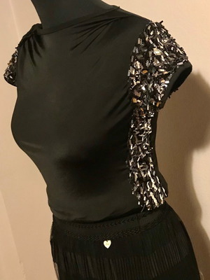 Rossodisera short-sleeve blouse used, black, size S
