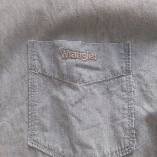 Wrangler short sleeve denim shirt XL, light blue