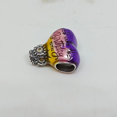 925 Silver Charm Hot Air Balloon Happy Birthday like new
