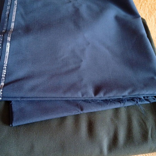 Set of two fabrics new, durable khaki and blue