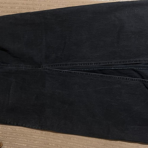 Unique black maxi denim skirt with lace-up details, like new
