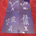 Zodiac phone cards used, set of 4, 1998, gold chip