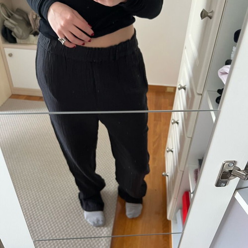 M&S black pants like new, comfortable with elastic waist