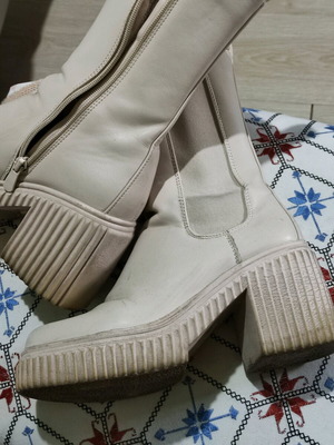 Women's boots used, white, size 37
