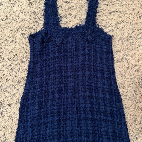 ZARA Short Dress Made of Embossed Tweed Fabric Like New, Size M