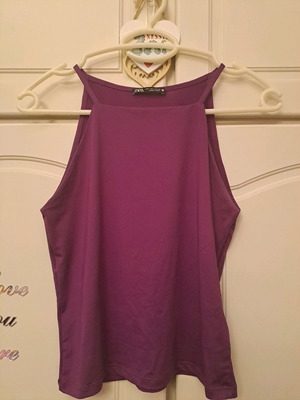 Satin top Zara new, size Medium, purple