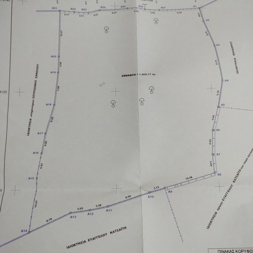 Plot 1405 sqm in Aegina Kypseli area