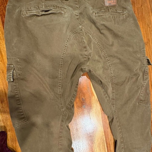 Men's cargo pants used, slim fit, brown, A-Style, size S