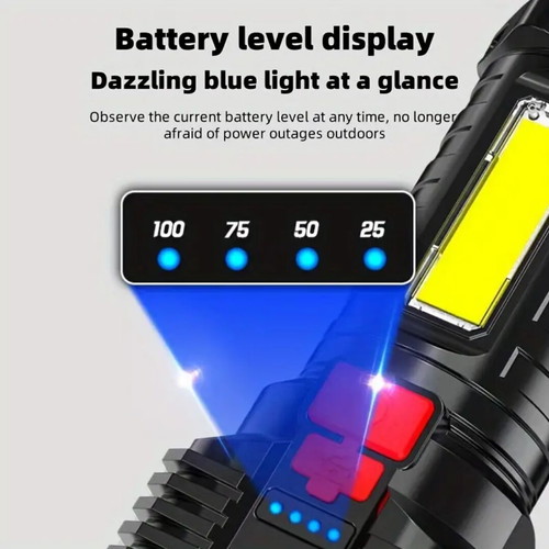 Rechargeable 5Led flashlight new with USB and side light