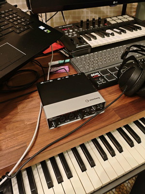 Home studio equipment used with Steinberg UR 22, KORG T3, ALESIS Q49