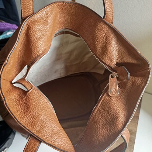 NAK leather shoulder bag used, brown