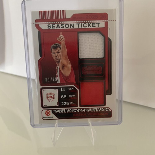 Panini Euroleague Contenders 2025/26 Rare Red-White Dual Patch Sasha Vezenkov New