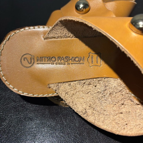 Nitro Fashion leather slippers new, size 38, beige